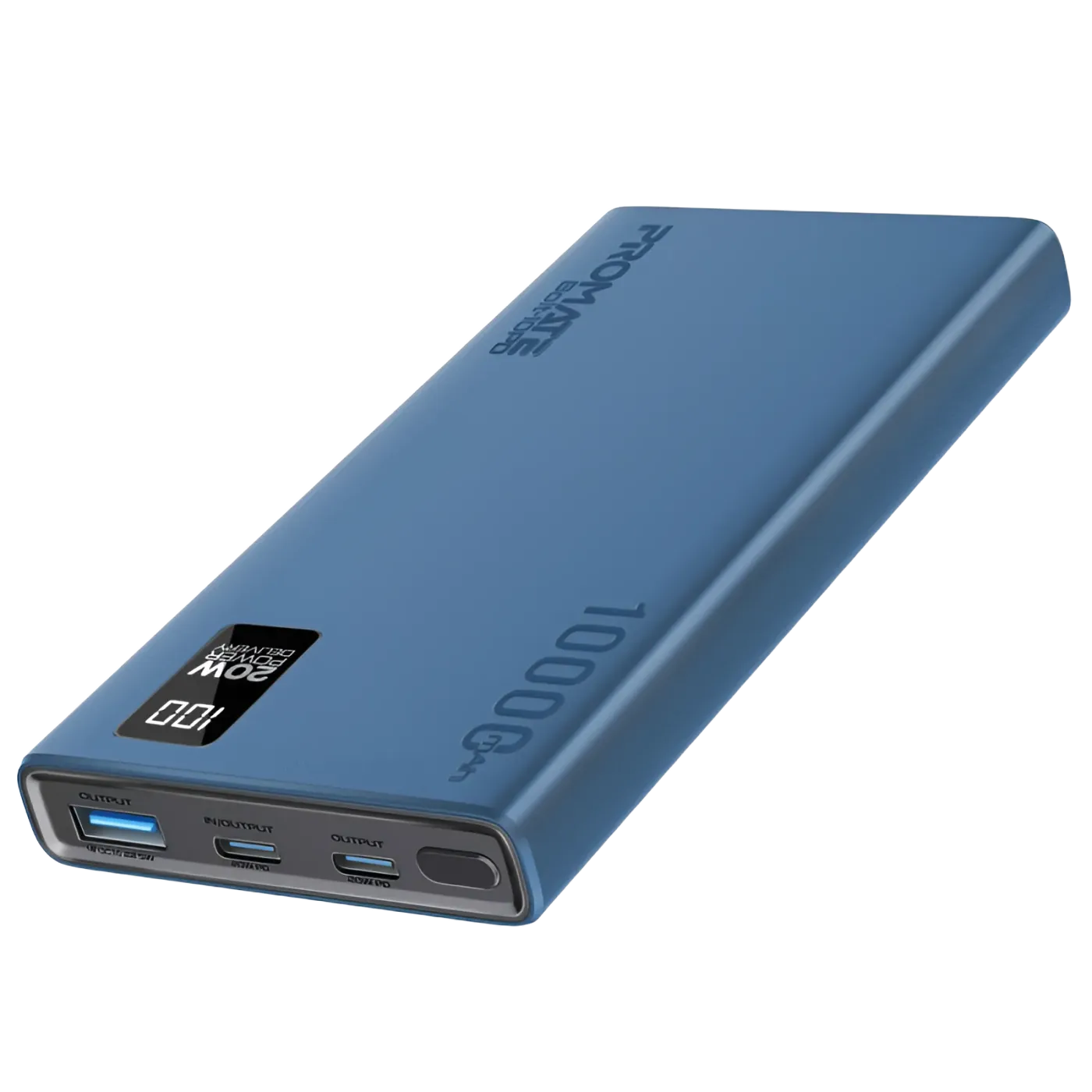 Promate BOLT-10PD 10000mAh ultra-slim portable charger in blue