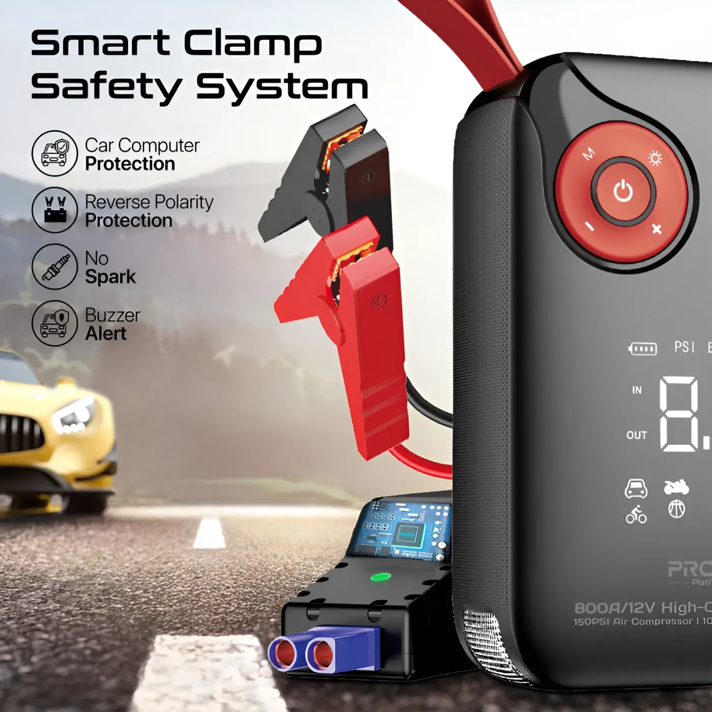 Promate PatrolPack-4 charging a smartphone from its power bank output