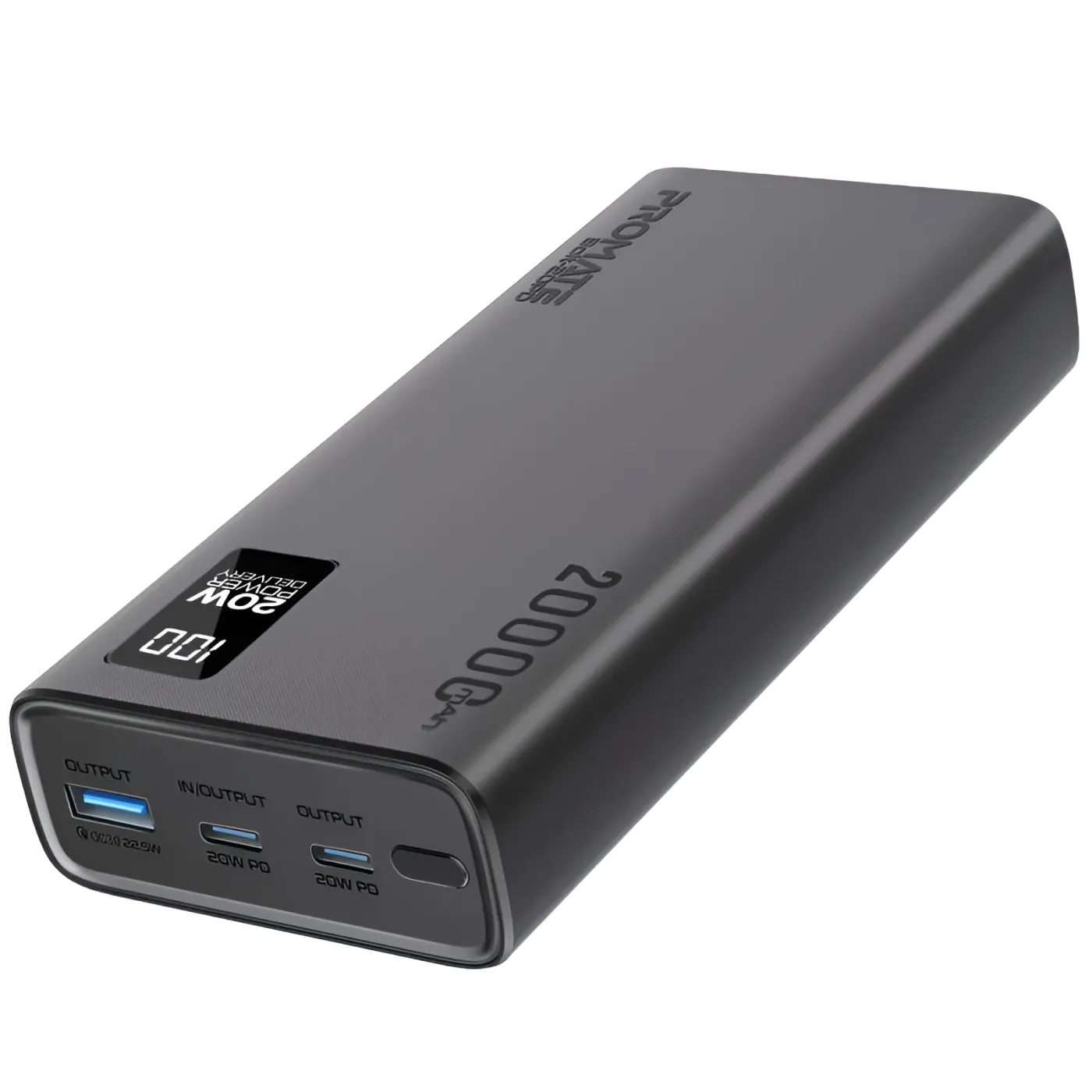 Promate BOLT-20PD 20000mAh ultra-slim power bank in black