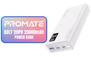 Promate Bolt 20PD Compact Smart Charging Power Bank White Promate Bolt 20PD Compact Smart Charging Power Bank White - Image 1
