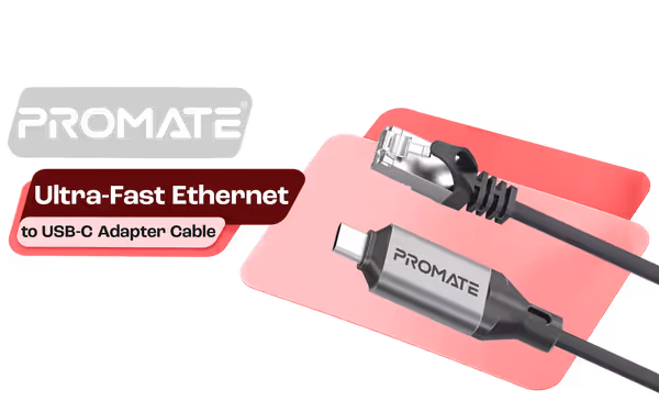 Promate CLINK-RJ45 1000Mbps Ethernet to USB-C Cable - image 1 Promate CLINK-RJ45 1000Mbps Ethernet to USB-C Cable - image 1