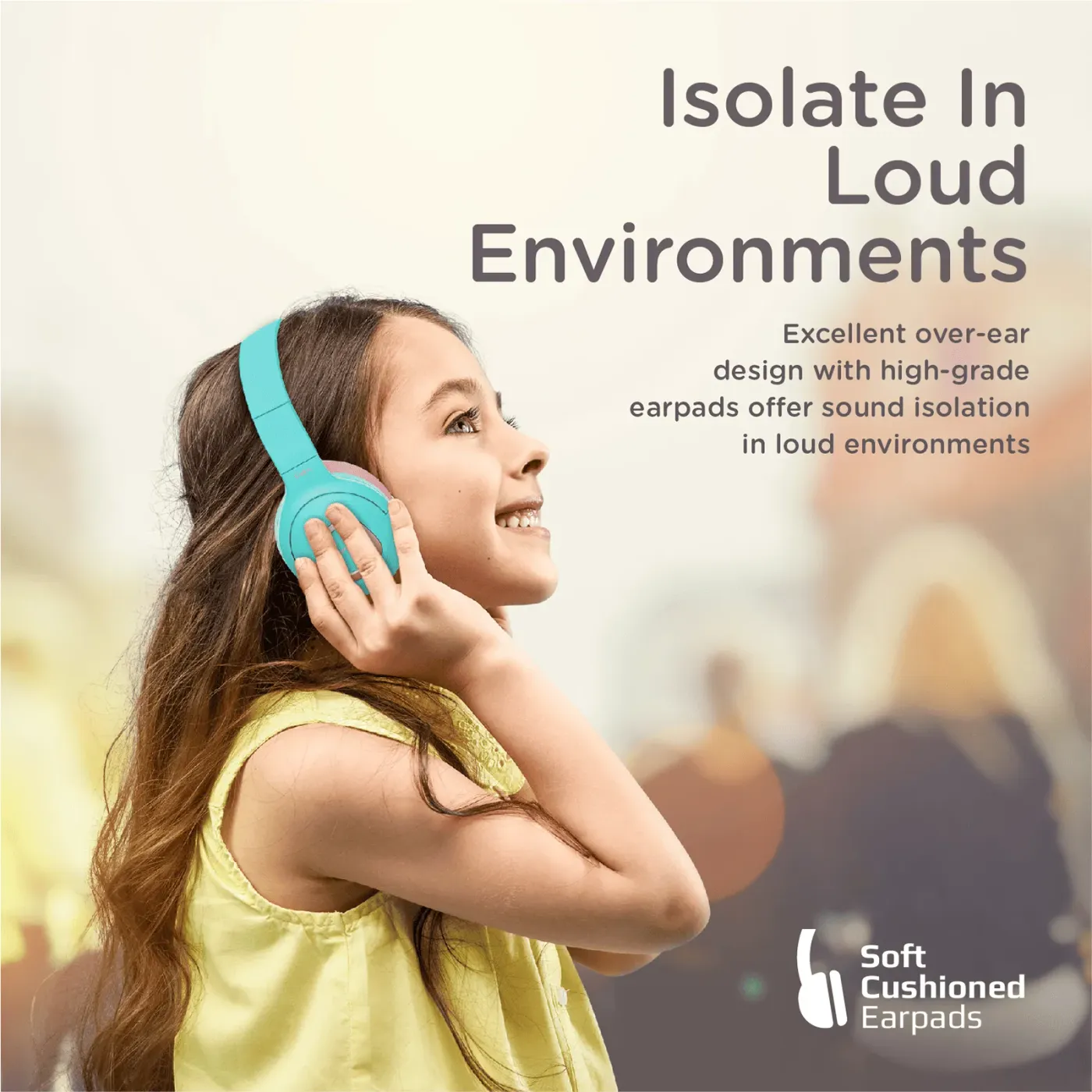 Coddy headphones with the inline microphone cable and folded travel form