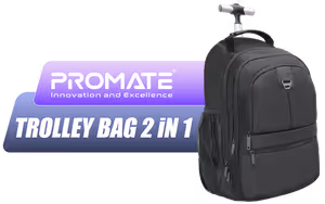 Promate COMPACT-TR 2-in-1 Trolley Bag & Backpack for 15.6" - image 1