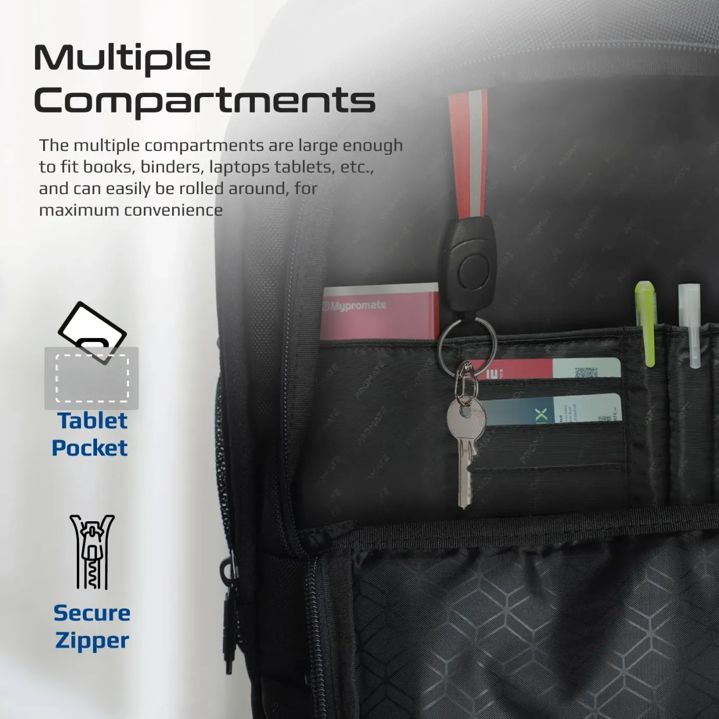 Close view of the Compact-TR side storage compartment