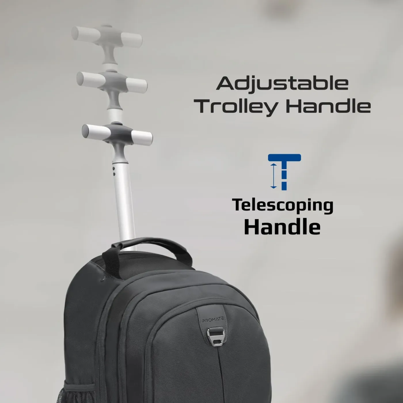 Padded adjustable shoulder straps on the back panel of the Compact-TR