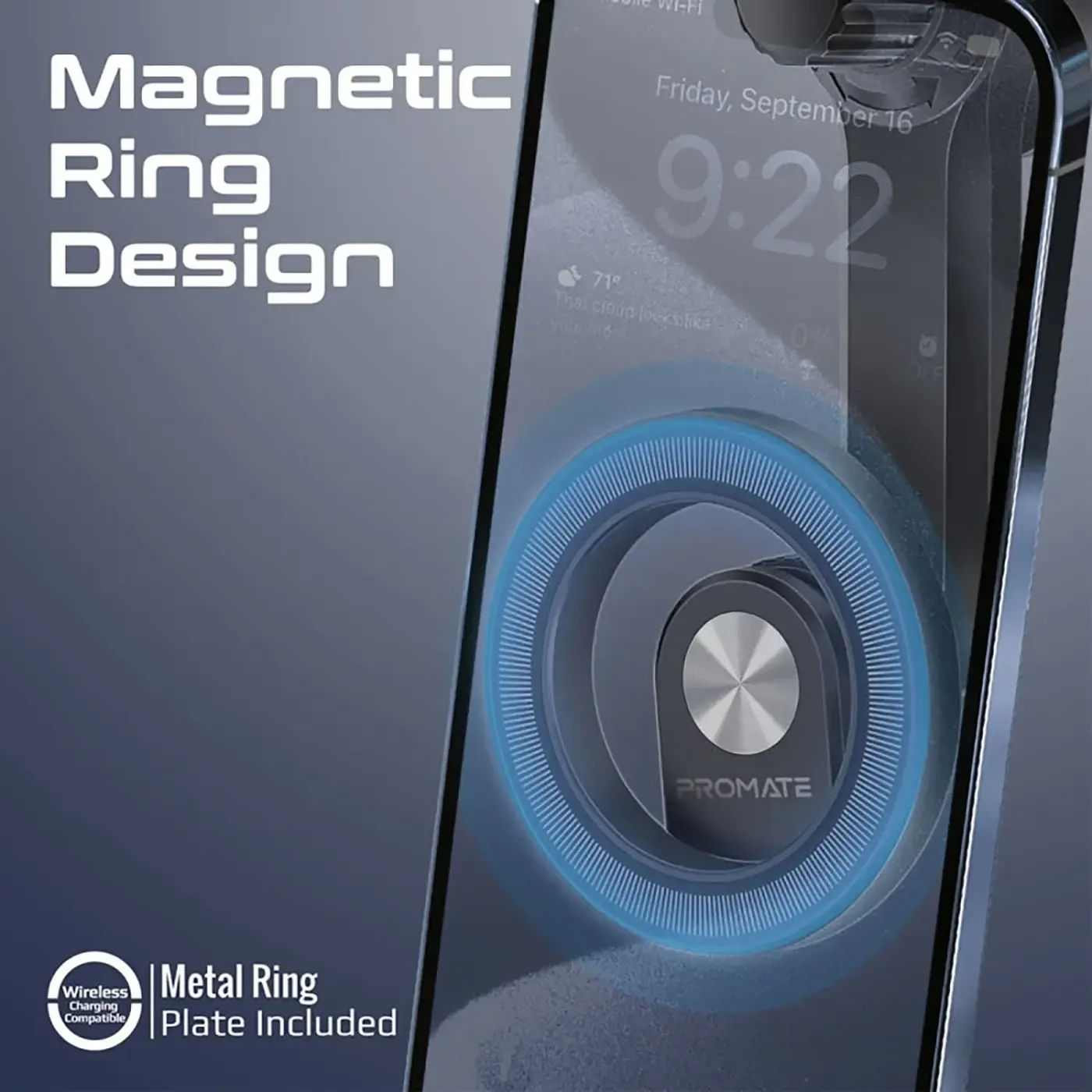 Promate MagHoop-AV cradleless magnetic ring smartphone holder