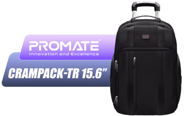 Promate CRAMPACK-TR Trolley Bag for 15.6" Laptops - image 1 Promate CRAMPACK-TR Trolley Bag for 15.6" Laptops - image 1