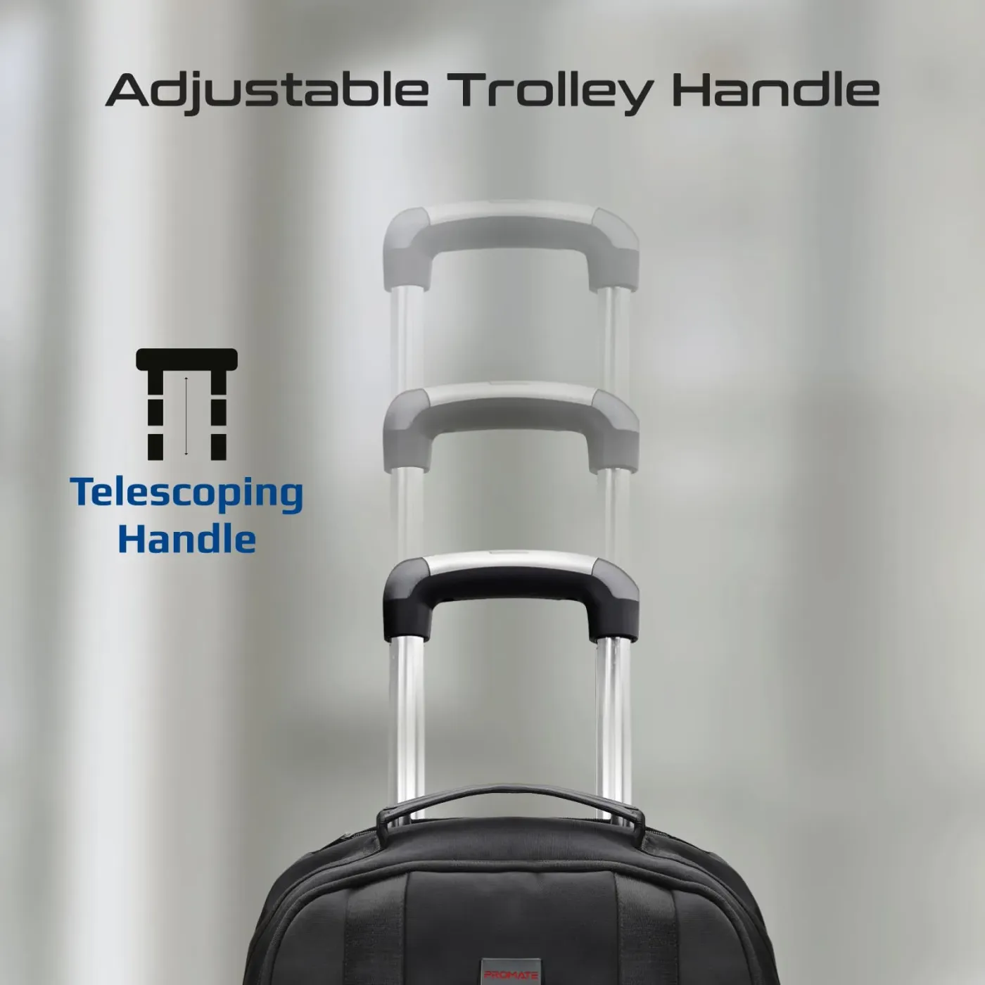 Water-resistant lining detail inside the Promate CramPack-TR trolley bag