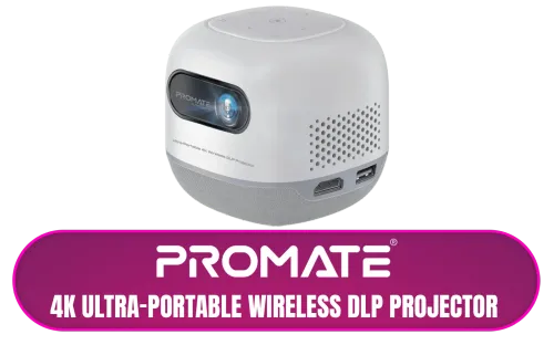 Promate CubeCast 2 4K Ultra Portable Wireless DLP Projector  - Image 1
