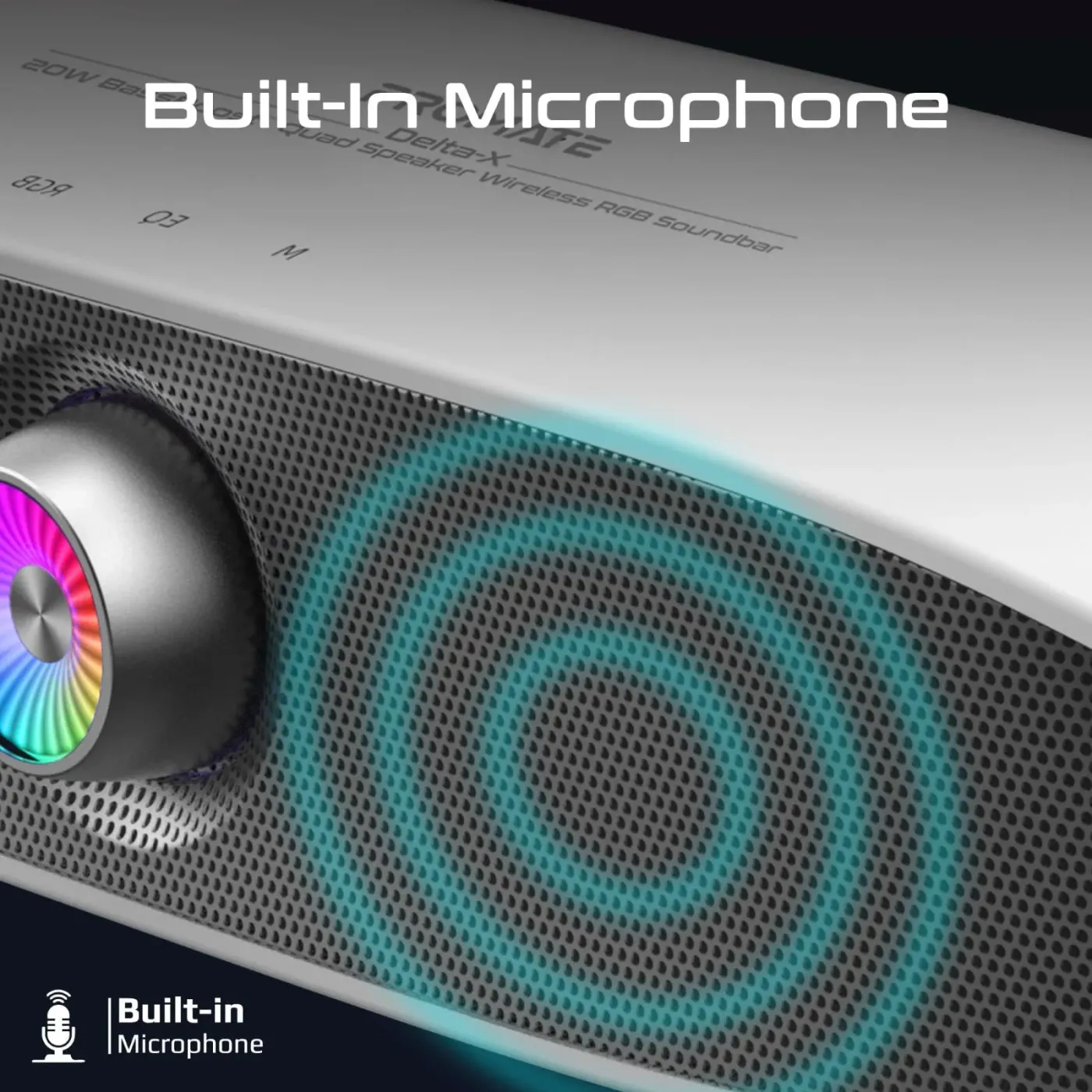 Promate Delta-X speaker showing its futuristic spaceship-inspired silhouette