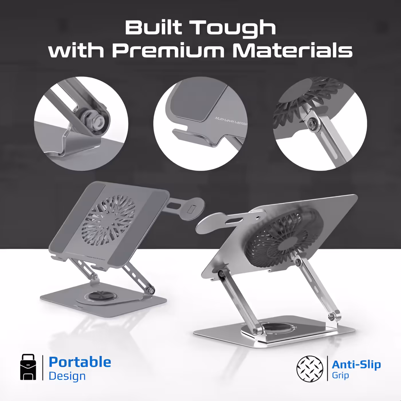 Sleek metallic finish of the PROMATE DESKMATE-8 on a workspace