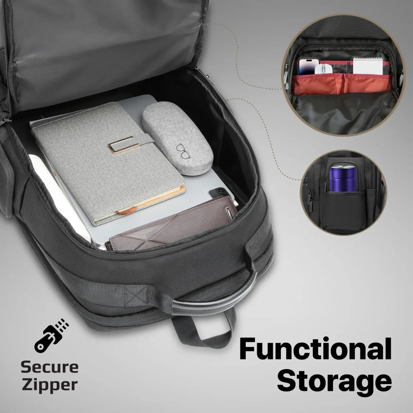 Weather-resistant outer fabric of the Promate ElitePack-Pro laptop backpack