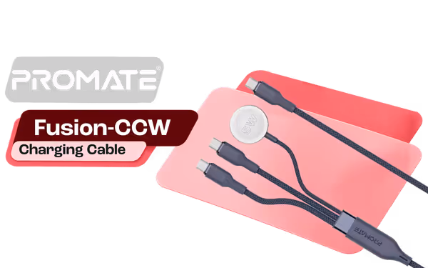 Promate Fusion-CCW 100W Multi-Device Charging Cable - Blue - image 1 Promate Fusion-CCW 100W Multi-Device Charging Cable - Blue - image 1