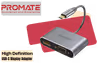 Promate MEDIAHUB-C2 USB-C HDMI & VGA Adapter — 4K/30Hz - image 1