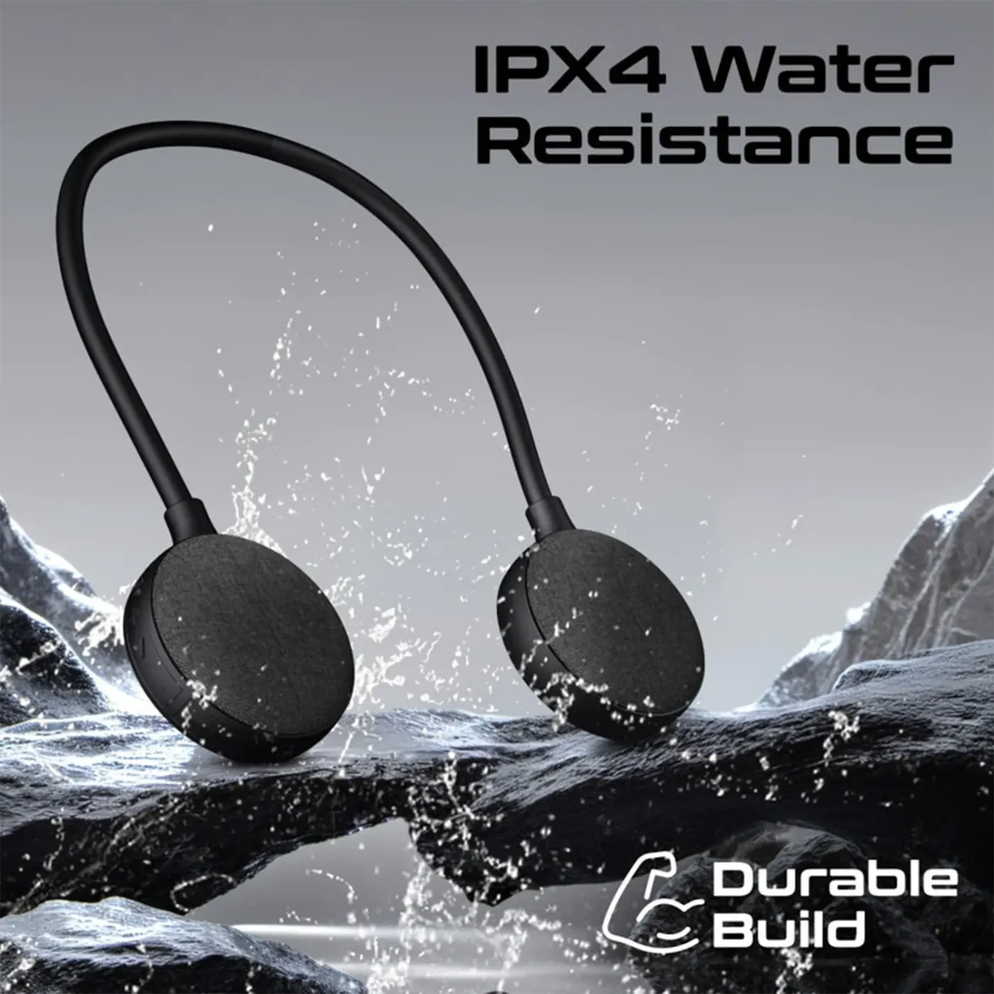 Promate Hook-2 neckband speaker shown with its packaging and accessories