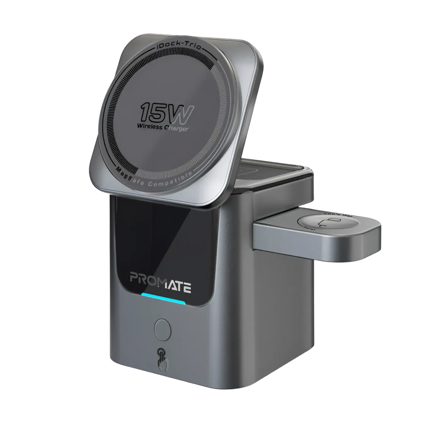 Promate IDOCK-TRIO 3-in-1 wireless charging station set up