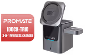 Promate IDOCK-TRIO 3-in-1 Wireless Charger — 15W MagSafe, Auto-Fold Watch Arm - image 1