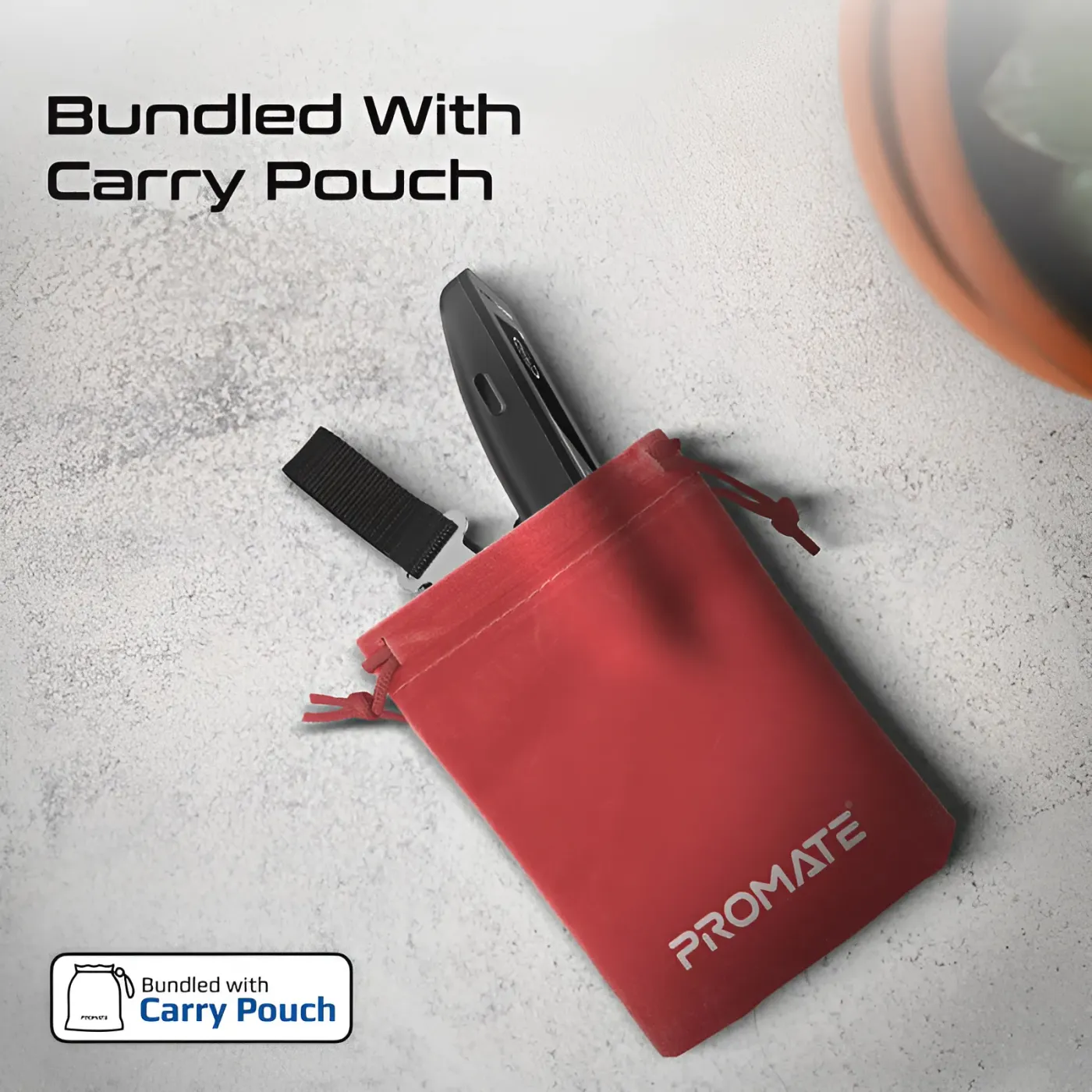 Compact Promate InstaScale luggage scale held in one hand