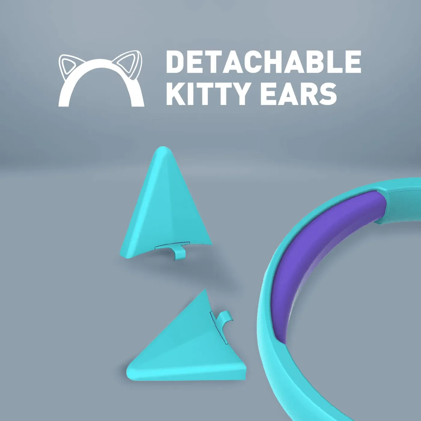 Promate Jewel KidSafe headset folded flat with its 1.2m cable coiled alongside