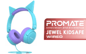 Promate Jewel HD Stereo KidSafe Wired Headset Aqua Promate Jewel HD Stereo KidSafe Wired Headset Aqua - Image 1