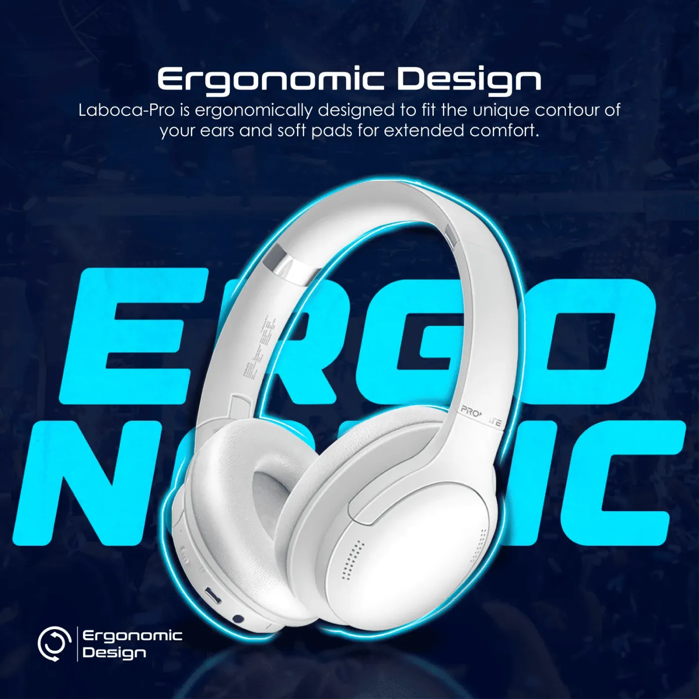 LaBoca-Pro headphones folded flat to show their portable travel form