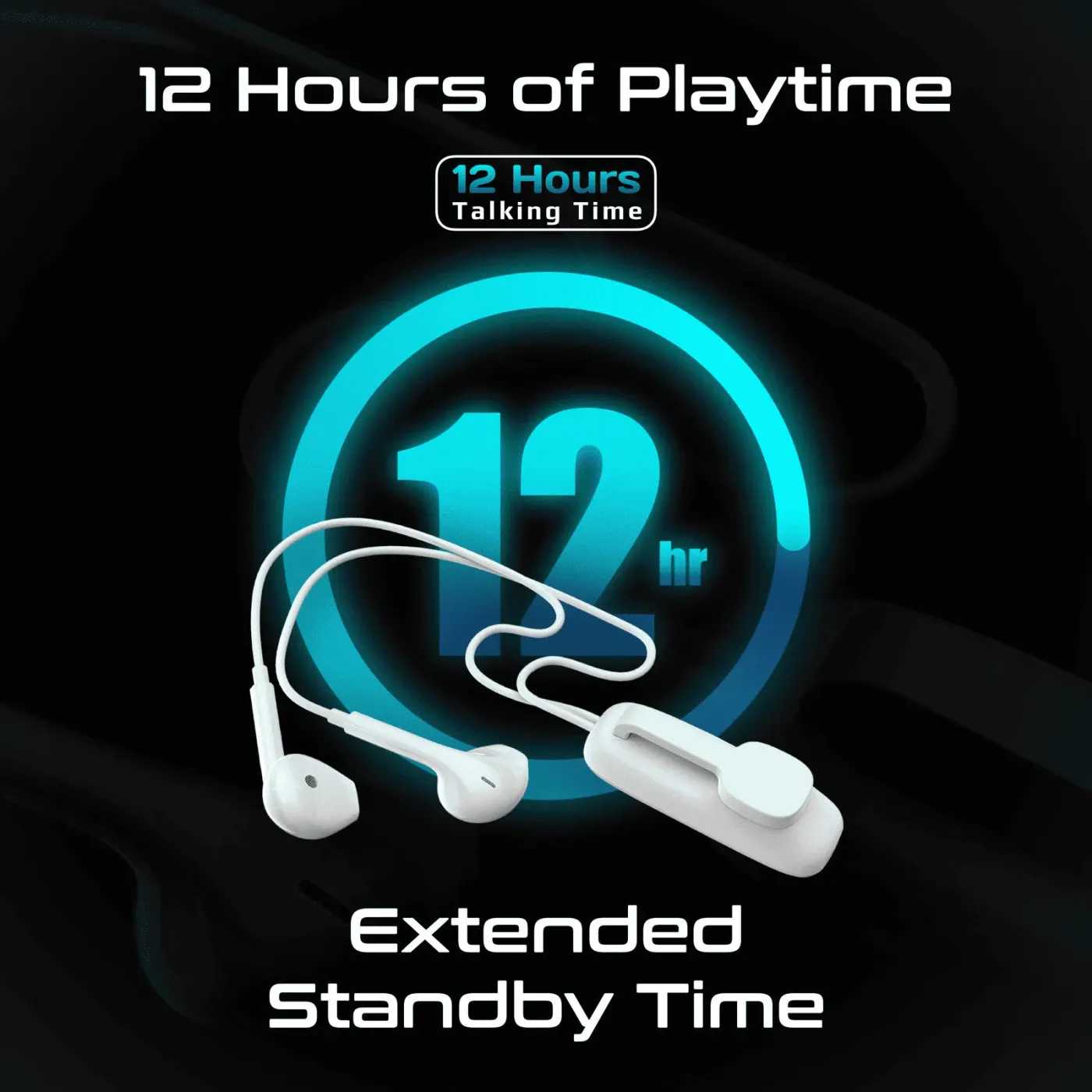 Promate Latch earphones in white clipped in place during use