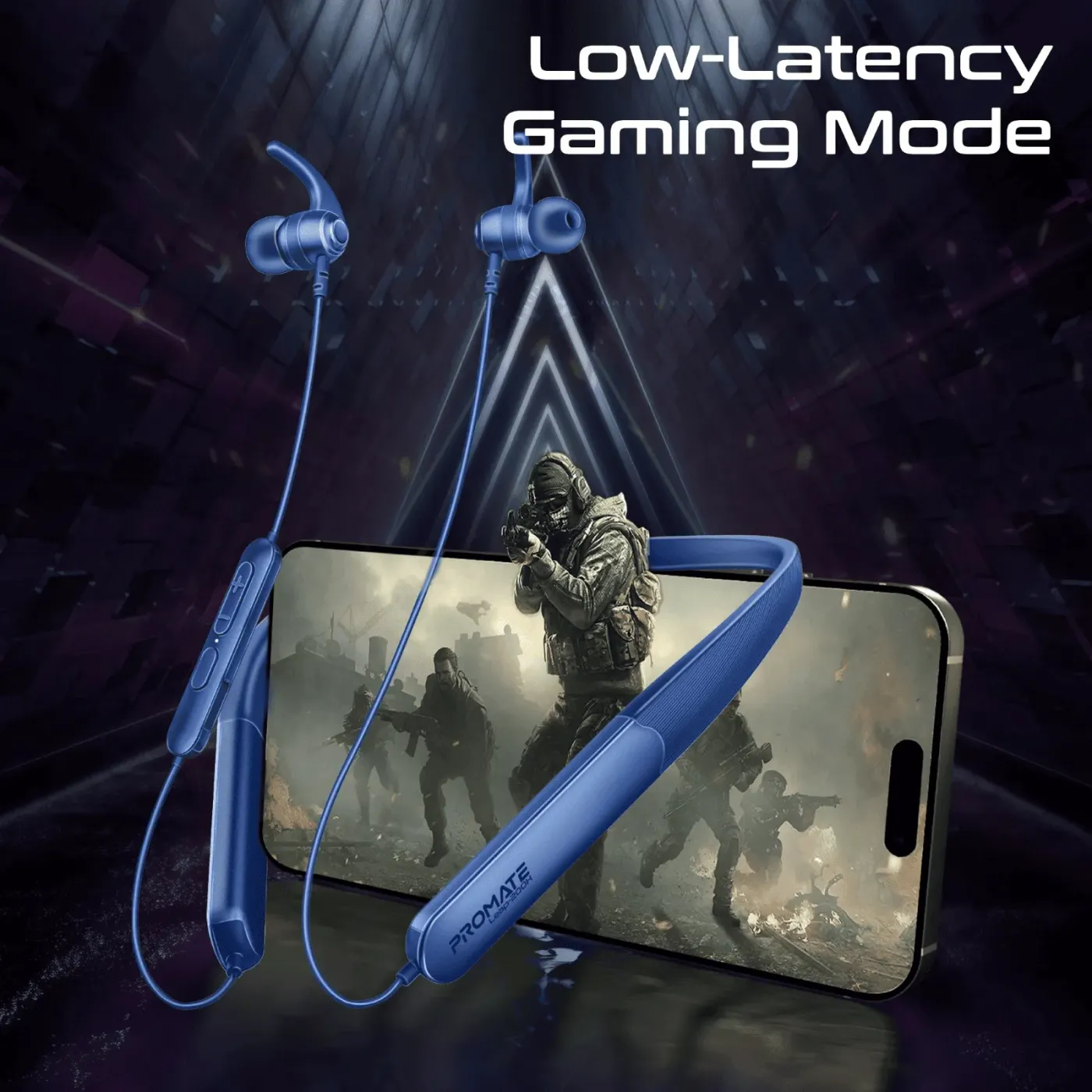 Promate Leap-200H earphones in use during mobile gaming