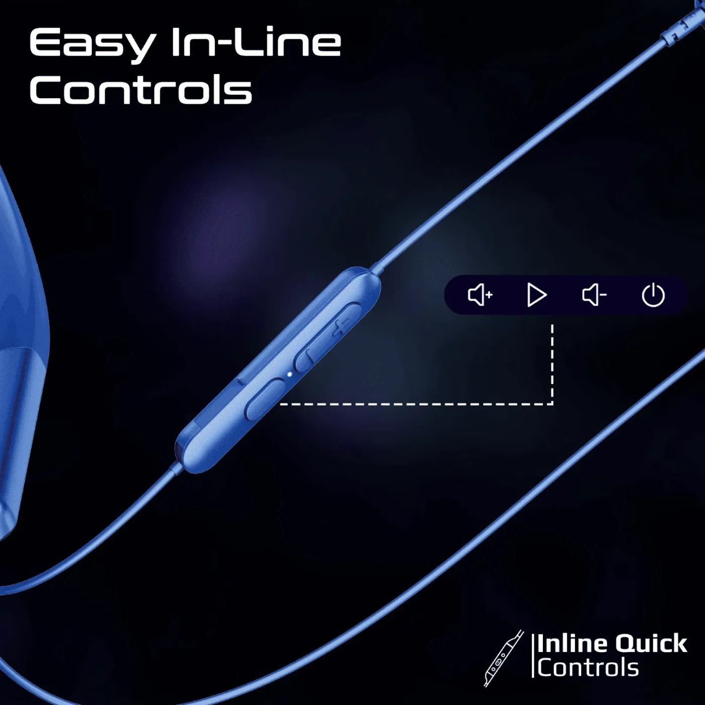 Promate Leap-200H earphones with water droplets on the blue housing