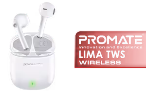 Promate Lima High Definition TWS Wireless Earphones White Promate Lima High Definition TWS Wireless Earphones White - Image 1