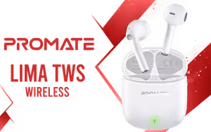 Promate Lima High Definition TWS Wireless Earphones White - Image 1