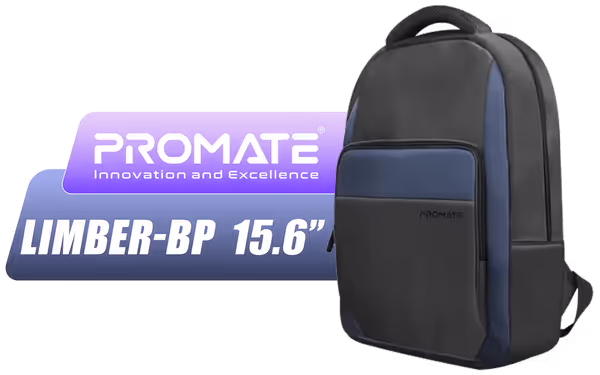 Promate Limber-BP Backpack for 15.6" Laptops - Large Capacity - image 1 Promate Limber-BP Backpack for 15.6" Laptops - Large Capacity - image 1