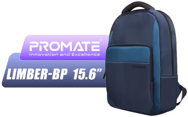 Promate Limber-BP Backpack for 15.6" Laptops - Blue - image 1 Promate Limber-BP Backpack for 15.6" Laptops - Blue - image 1