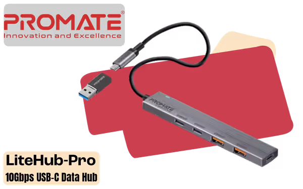 Promate LiteHub-Pro 10Gbps USB-C Multi-Port Data Hub - image 1 Promate LiteHub-Pro 10Gbps USB-C Multi-Port Data Hub - image 1
