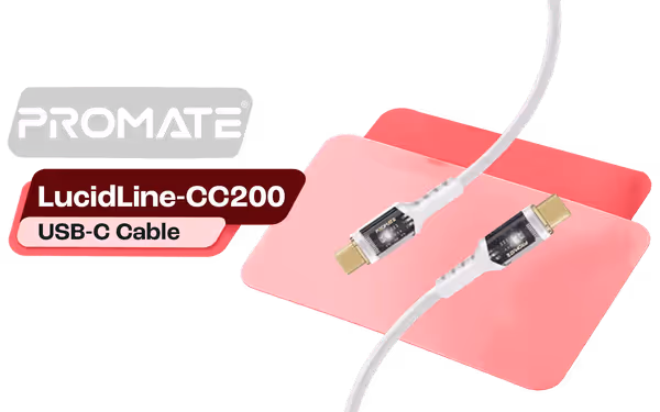 Promate LucidLine-CC200 100W LED USB-C Cable - Durable, Fast - image 1 Promate LucidLine-CC200 100W LED USB-C Cable - Durable, Fast - image 1