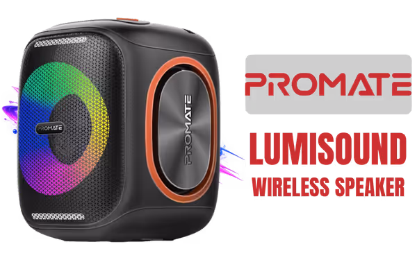 Promate Strike-40 40W RGB Wireless Speaker with TWS - image 1 Promate Strike-40 40W RGB Wireless Speaker with TWS - image 1