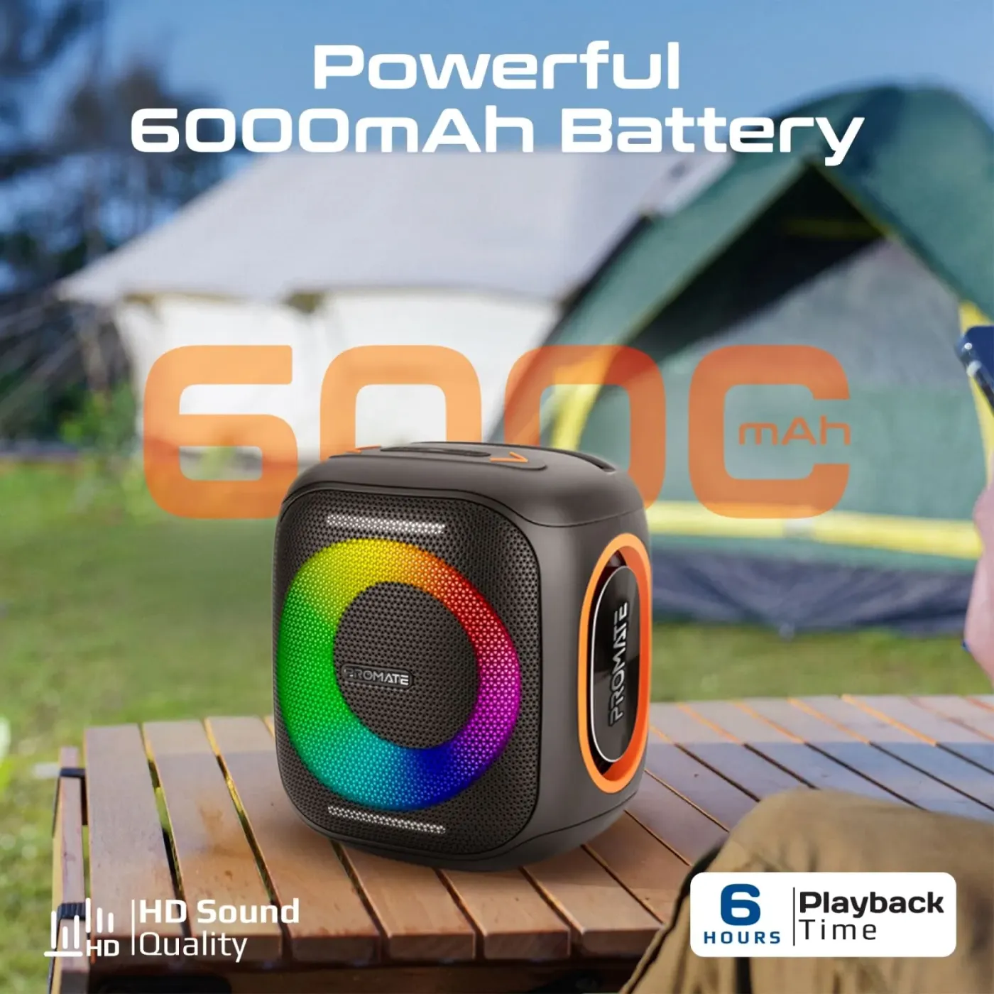 Promate LumiSound HD 40W speaker viewed from an alternative angle