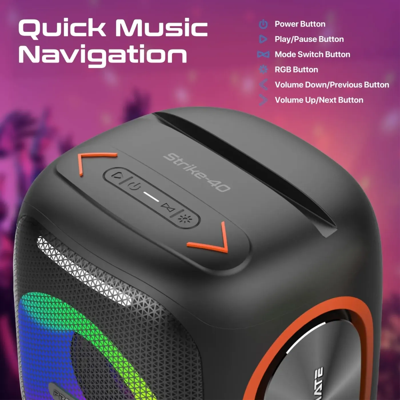 Promate LumiSound HD speaker with a phone resting in its built-in top stand