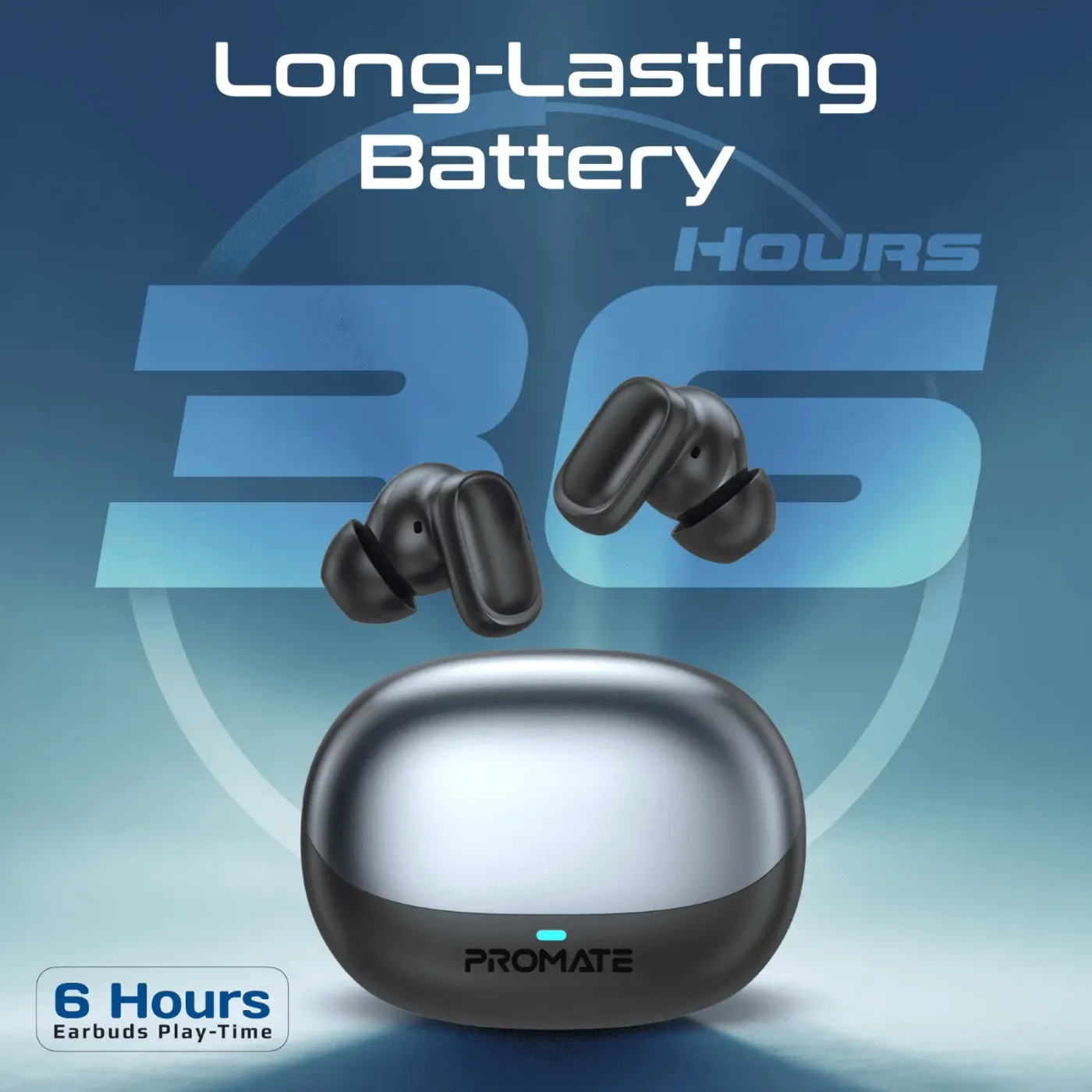 Black Promate Lush-Pro earbuds in daily use with a phone nearby