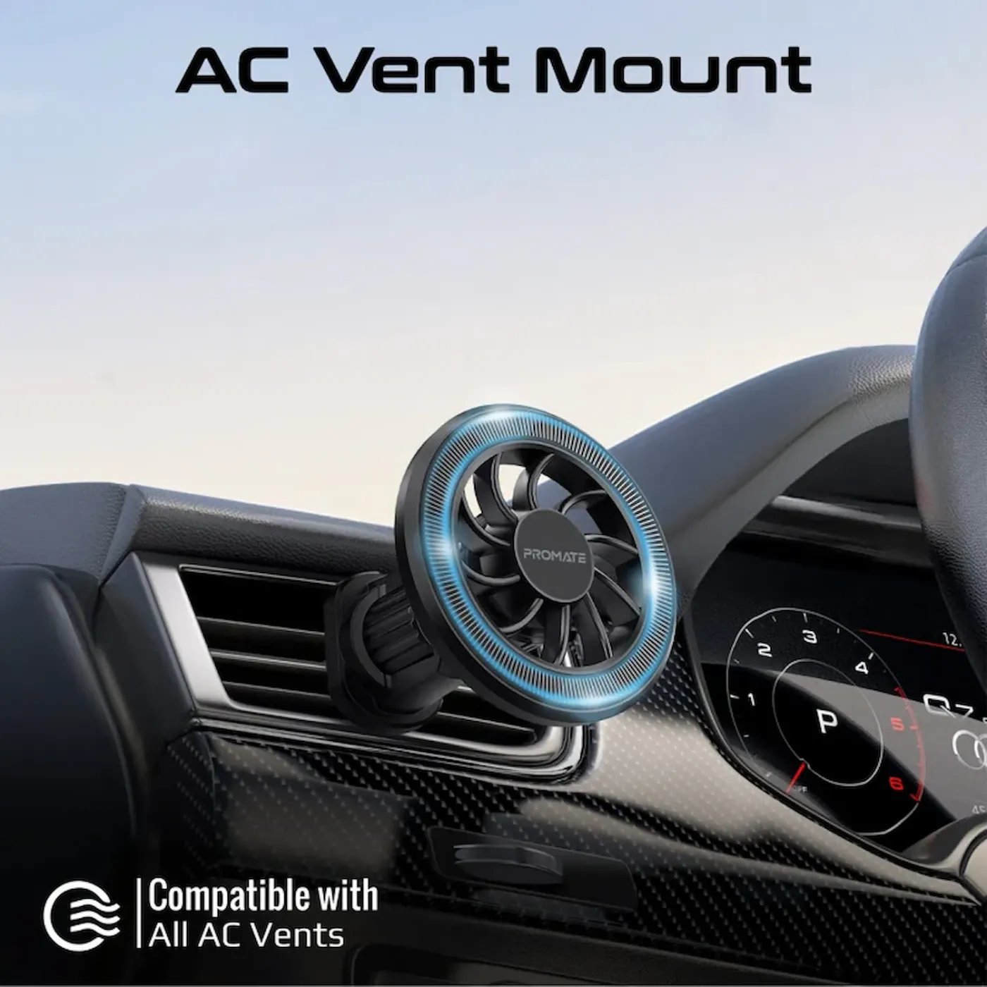 Promate ClipMount magnetic AC vent smartphone mount