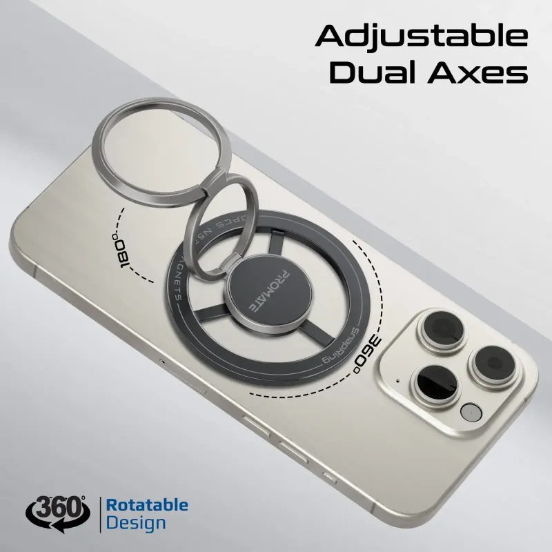 Promate SnapRing rotated to hold a smartphone at an angle