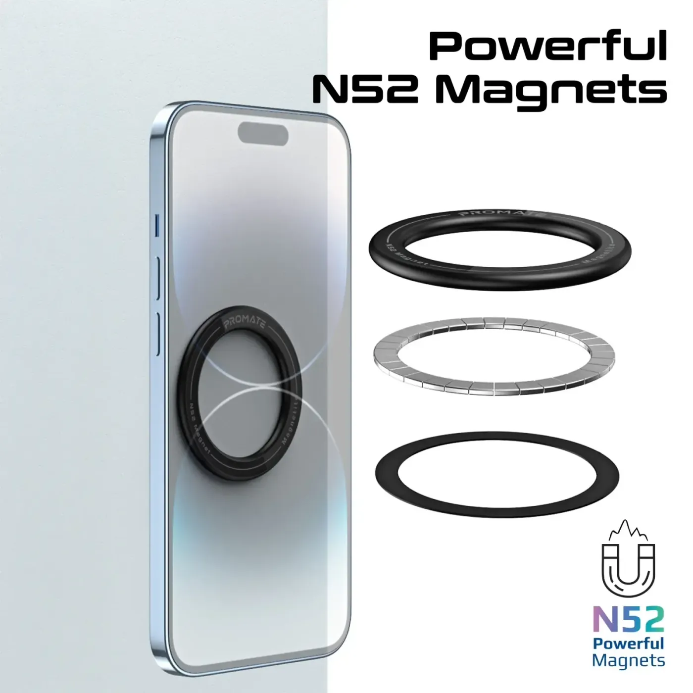 Adhesive backing on the Promate Magnetite magnetic mount