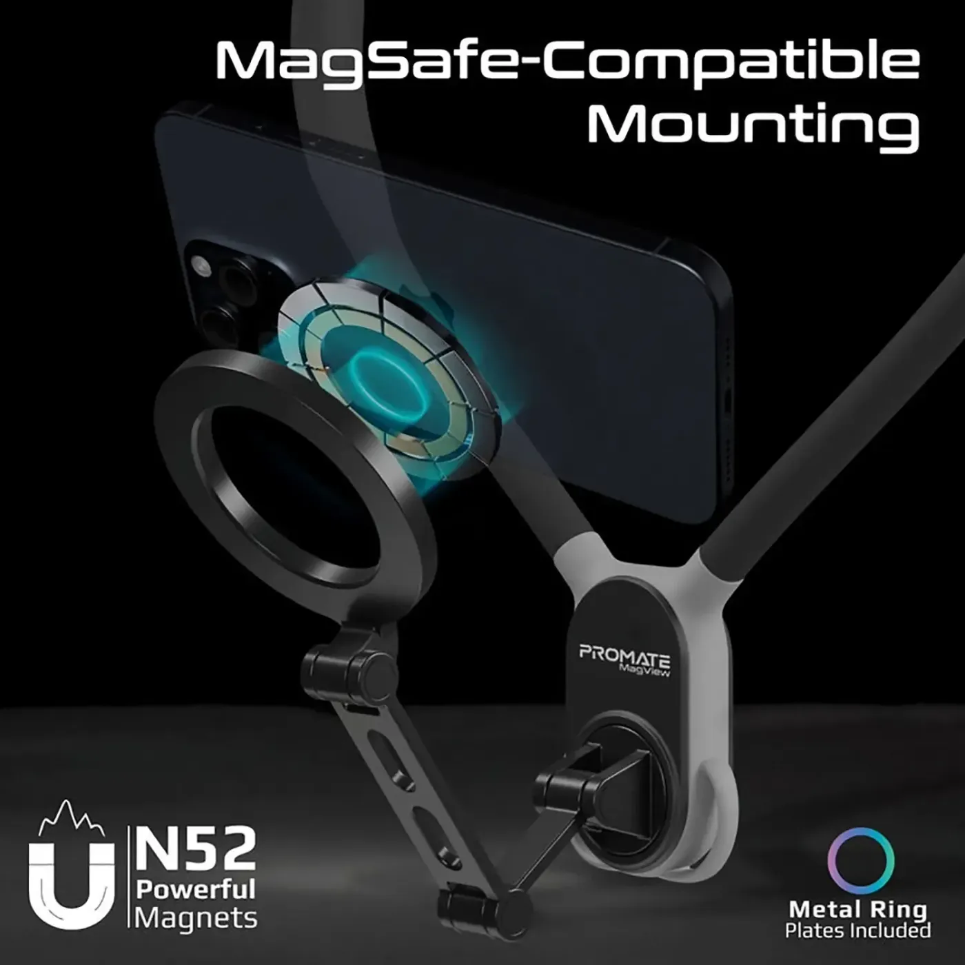 Detailed view of the Promate MagView neckband and its adjustable strap