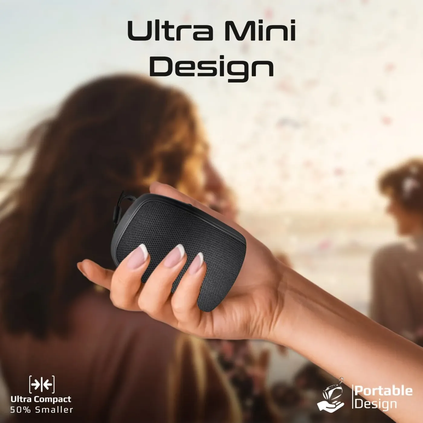 Component view of the compact Promate Mood Bluetooth speaker