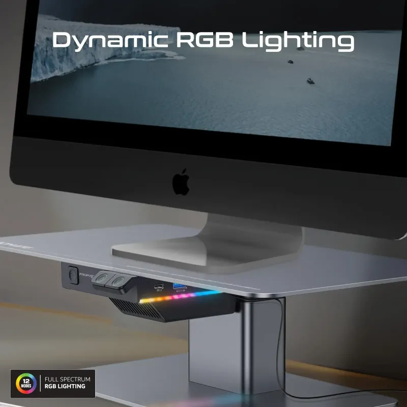 USB-C Power Delivery port on the integrated hub of the Promate Raizer stand