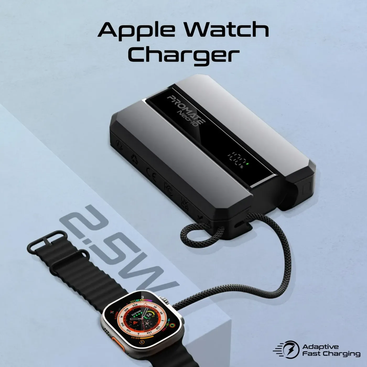 Promate Neo-10 charging a smartphone and a second device at the same time