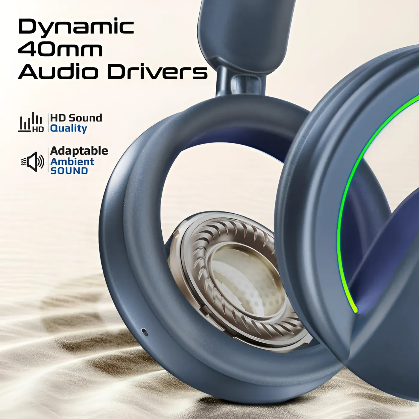 Detachable microphone attached to the blue Promate NOVON headset