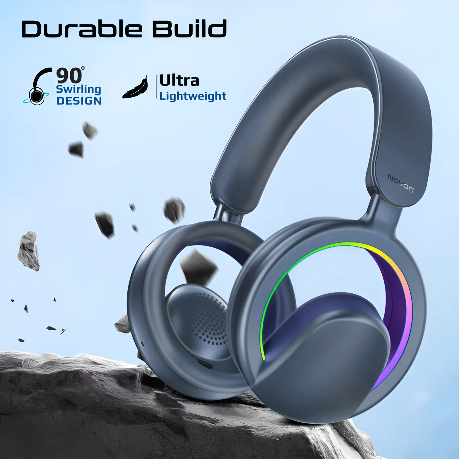PROMATE NOVON.BLUE Open-Ear Wireless Headphones | 40mm & RGB | Evetech