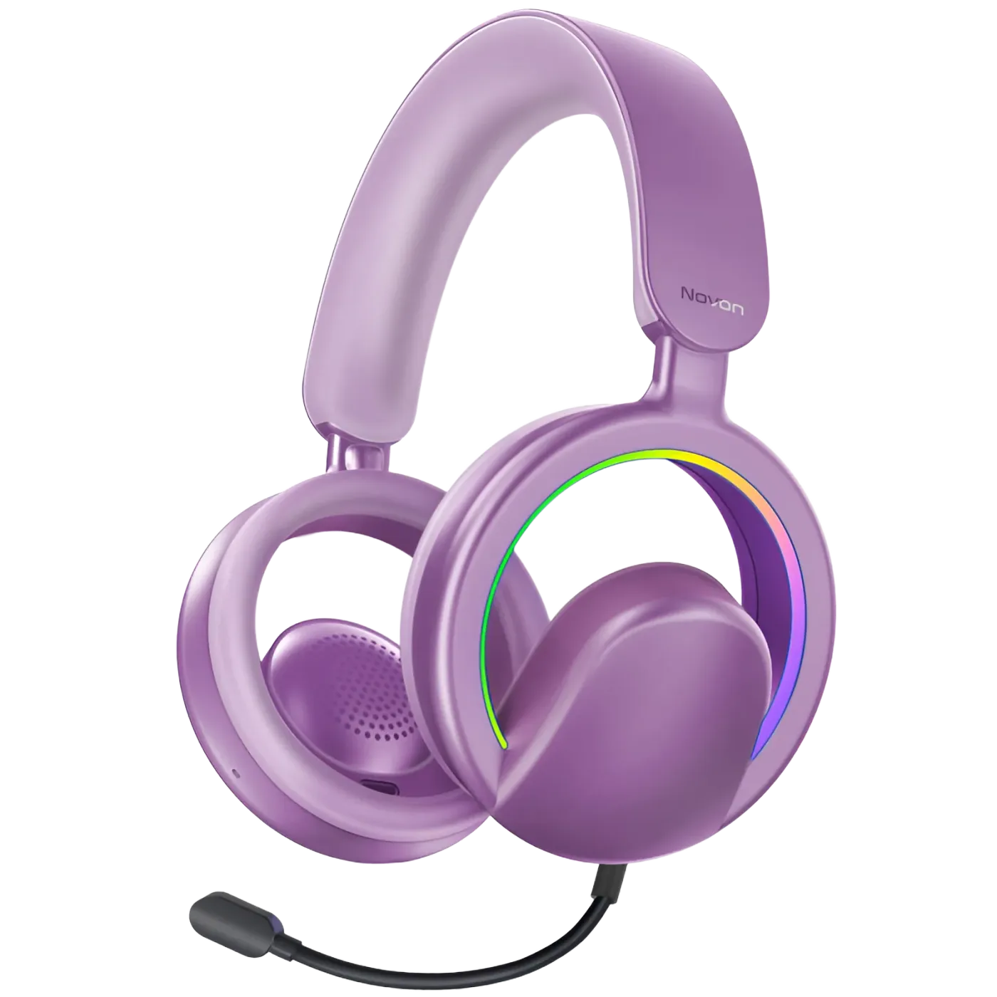 Promate NOVON wireless headphones in purple, three-quarter view