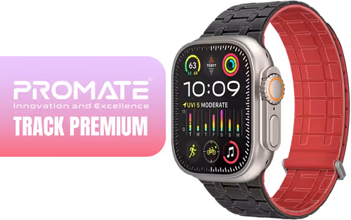 promate-ob-track-magnetic-silicone-watch-strap-black - Image 1