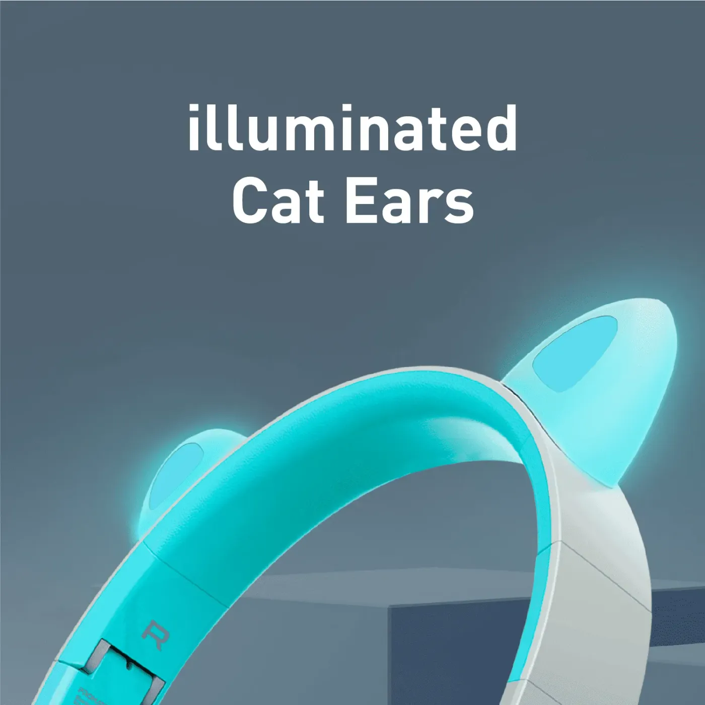 Promate Panda headset folded down with its braided AUX cable and USB-C port visible